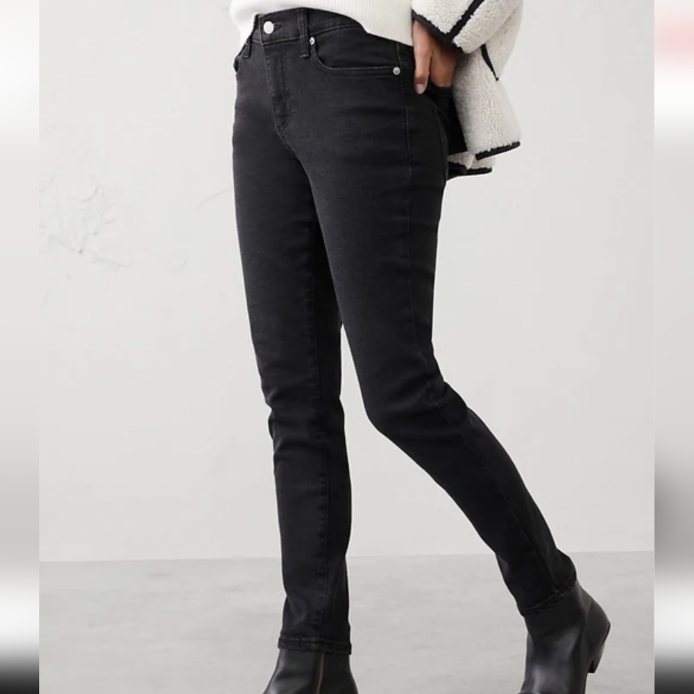 Banana Republic Women's Mid-Rise Charcoal Skinny Jeans